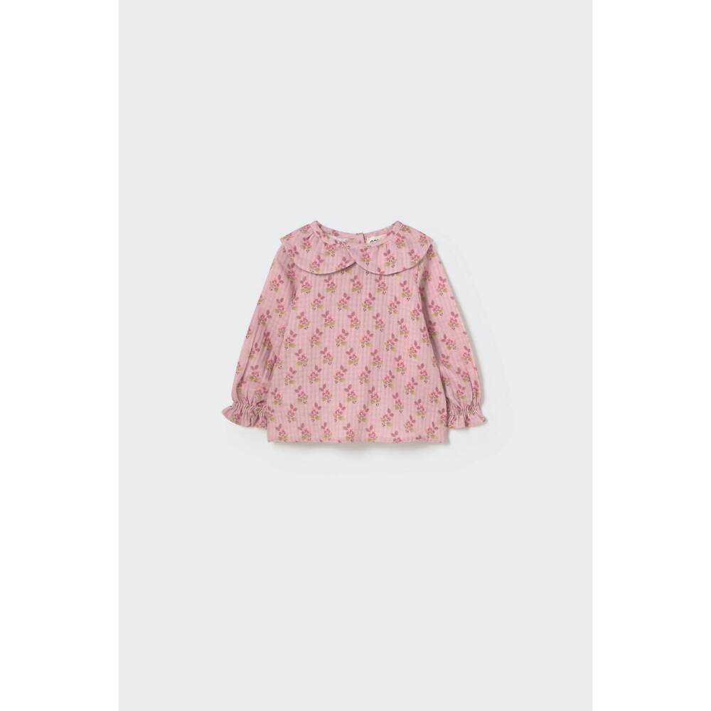 NEW COZMO baby girls' bloom textured blouse in silver pink